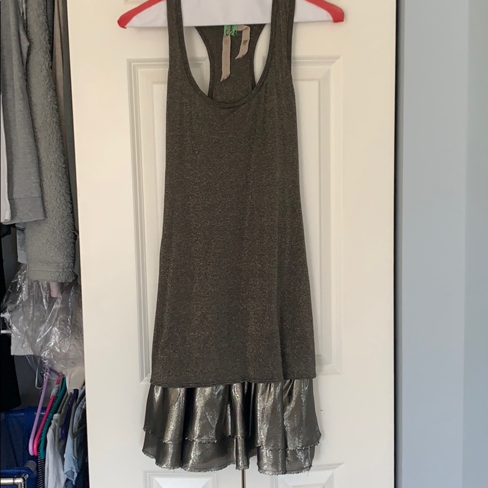 gold metallic dress